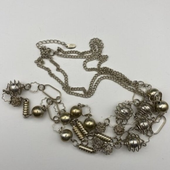 Lot 6 Vintage Style Statement Necklaces Bronze Gold Faux Pearl Beaded Boho Layer - Picture 14 of 14